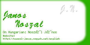 janos noszal business card